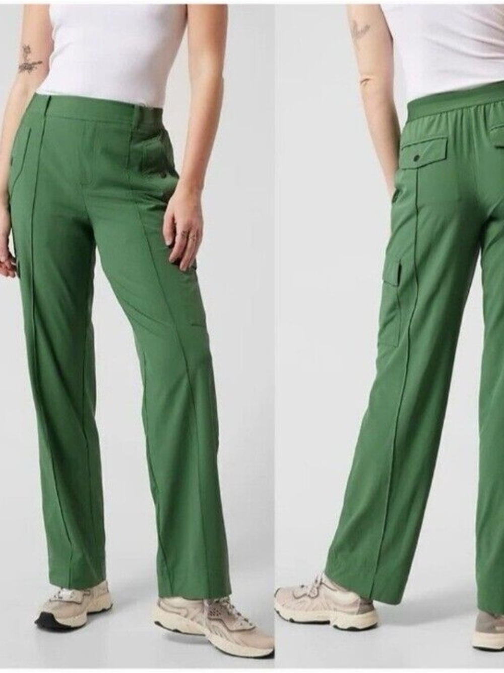 Athleta Vienna Cargo Pant Vineyard Green Lightweight Women size 10